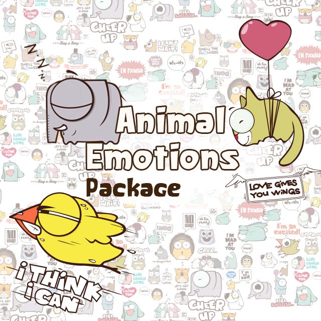 animal emotions clipart package